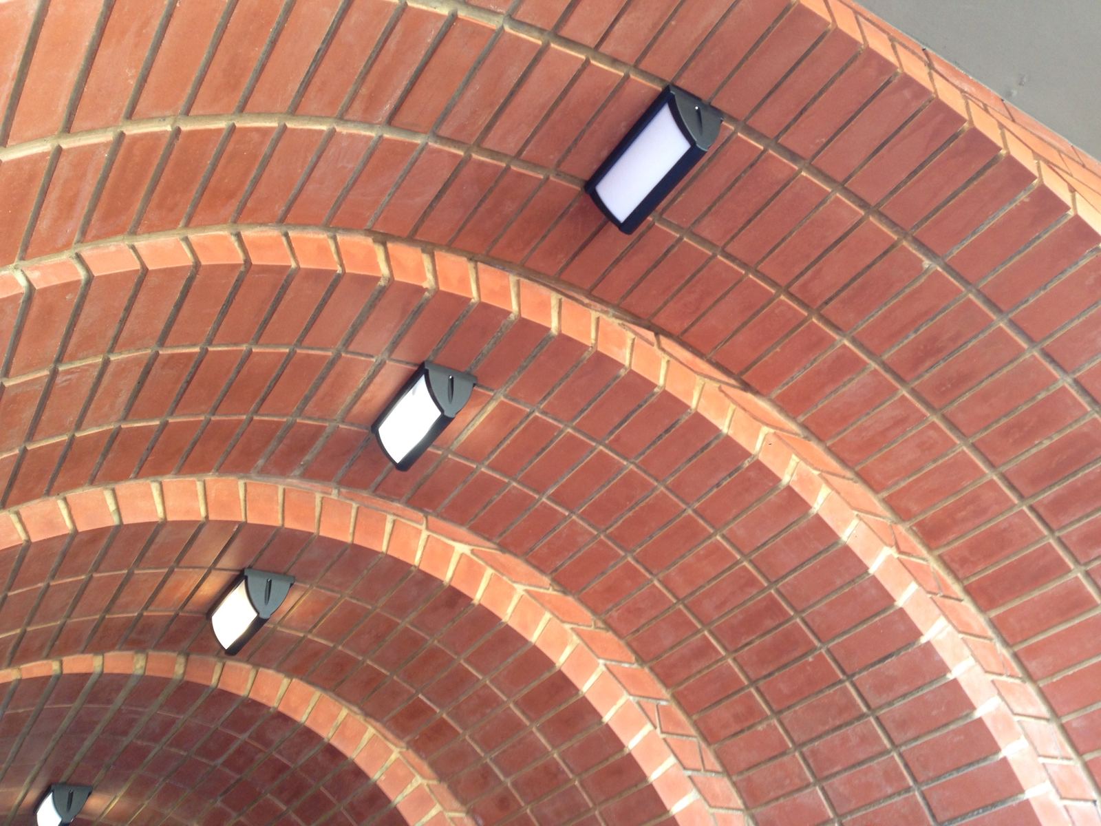 A barrel-vaulted brick ceiling